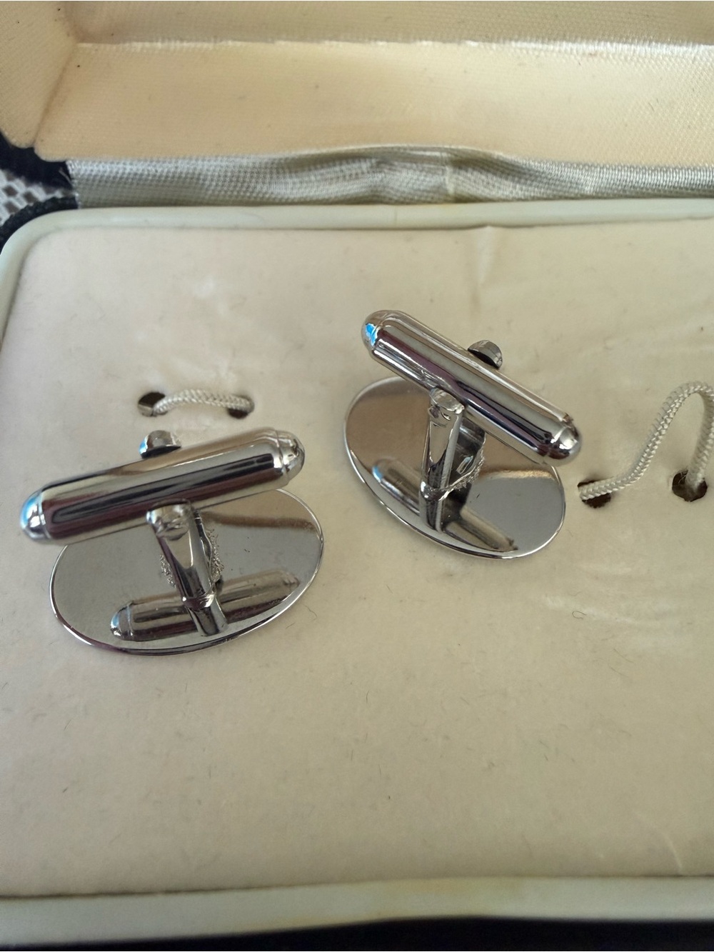 Pierre Cardin Silver Oval Cufflinks - Picture 5 of 8